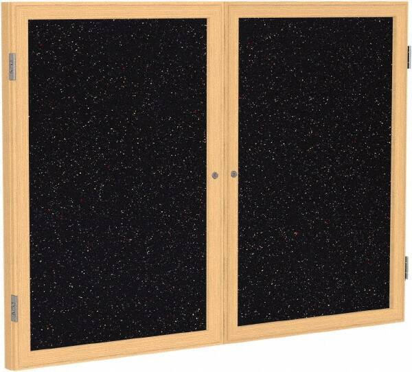 Ghent - 48" Wide x 36" High Enclosed Cork Bulletin Board - Rubber, Confetti (Color) - Best Tool & Supply