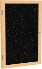 Ghent - 36" Wide x 24" High Enclosed Cork Bulletin Board - Rubber, Tan Speckled - Best Tool & Supply