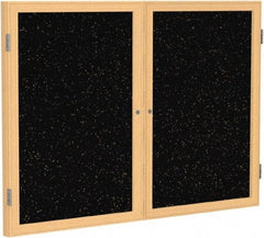 Ghent - 48" Wide x 36" High Enclosed Cork Bulletin Board - Rubber, Tan Speckled - Best Tool & Supply