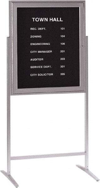 Ghent - 1 Door, 30 Inch Wide x 36 Inch High, Acrylic Enclosed Letter Board - Silver Satin - Best Tool & Supply