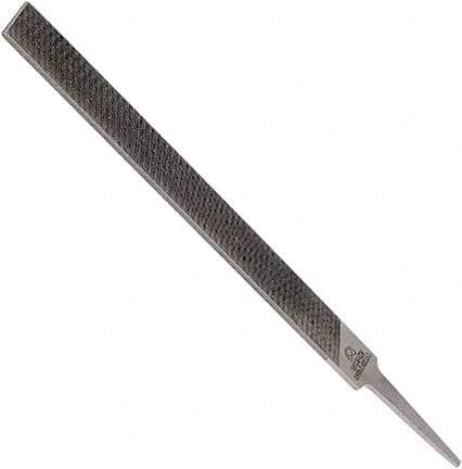 Anglo American - 10" Long, Second Cut, Mill American-Pattern File - Single Cut, 0.16" Overall Thickness, Tang - Best Tool & Supply