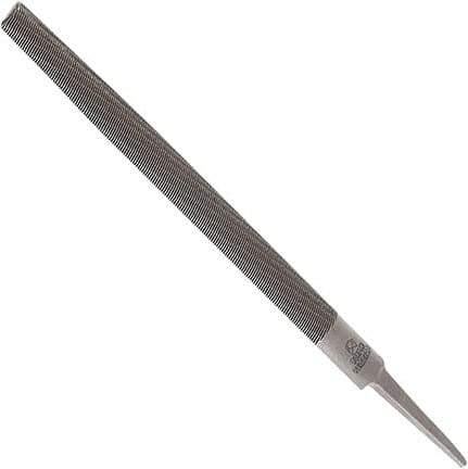 Anglo American - 10" Long, Smooth Cut, Half Round American-Pattern File - Double Cut, 0.28" Overall Thickness, Tang - Best Tool & Supply