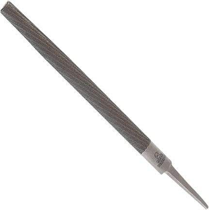 Anglo American - 10" Long, Second Cut, Half Round American-Pattern File - Double Cut, 0.28" Overall Thickness, Tang - Best Tool & Supply