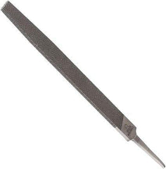 Anglo American - 10" Long, Smooth Cut, Flat American-Pattern File - Double Cut, 0.24" Overall Thickness, Tang - Best Tool & Supply