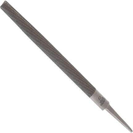 Anglo American - 4" Long, Second Cut, Half Round American-Pattern File - Double Cut, 0.12" Overall Thickness, Tang - Best Tool & Supply