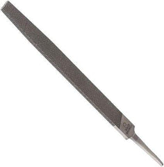 Anglo American - 8" Long, Bastard Cut, Triangle American-Pattern File - Double Cut, 0.55" Overall Thickness, Tang - Best Tool & Supply