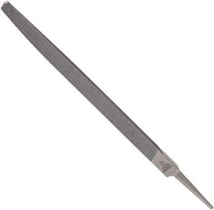 Anglo American - 6" Long, Smooth Cut, Triangle American-Pattern File - Double Cut, 0.39" Overall Thickness, Tang - Best Tool & Supply