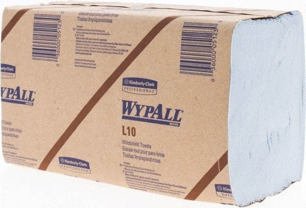 WypAll - L10 Dry Glass & Lens Wipes - 9" x 10-1/4" Sheet Size, Blue - Best Tool & Supply