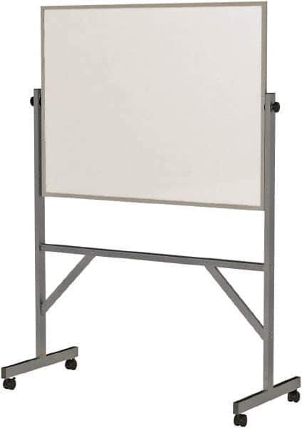 Ghent - 72" High x 53" Wide Reversible Dry Erase Board - Porcelain, 20" Deep, Includes Eraser & 4 Markers - Best Tool & Supply