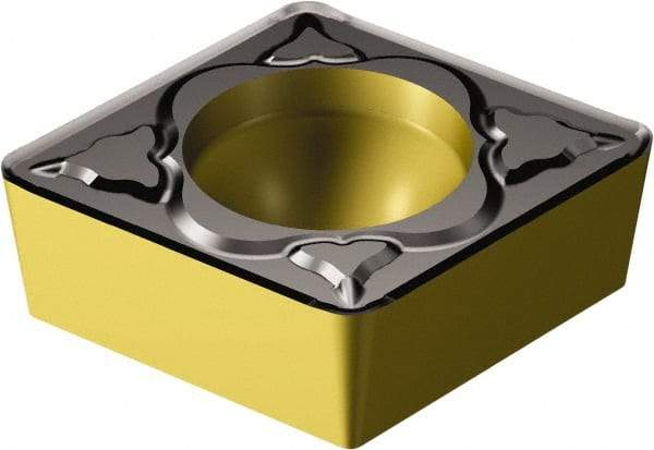 Sandvik Coromant - CCMT431 PM Grade 4235 Carbide Turning Insert - TiCN/AI2O3/TiN Finish, 80° Diamond, 1/2" Inscr Circle, 3/16" Thick, 1/64" Corner Radius - Best Tool & Supply