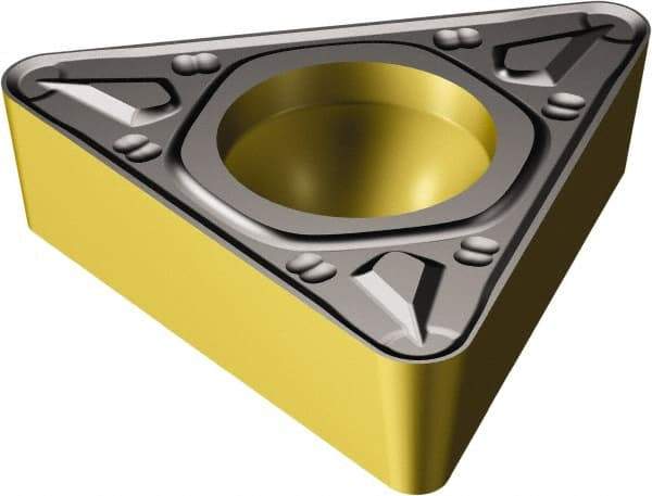 Sandvik Coromant - TCMT433 KR Grade 3225 Carbide Turning Insert - TiCN/AI2O3/TiN Finish, 60° Triangle, 1/2" Inscr Circle, 3/16" Thick, 3/64" Corner Radius - Best Tool & Supply