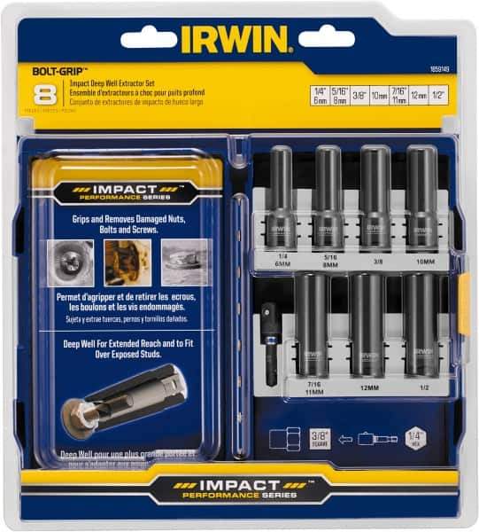 Irwin - 8 Piece Bolt Extractor Set - Plastic Case - Best Tool & Supply