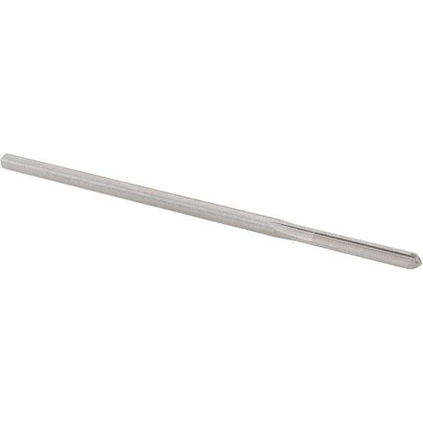 Alvord Polk - 0.1465" High Speed Steel 4 Flute Chucking Reamer - Straight Flute, 0.143" Straight Shank, 1" Flute Length, 4" OAL - Best Tool & Supply