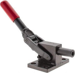 De-Sta-Co - 2,499.88 Lb Load Capacity, Flanged Base, Carbon Steel, Standard Straight Line Action Clamp - 4 Mounting Holes, 0.34" Mounting Hole Diam, 0.51" Plunger Diam, Straight Handle - Best Tool & Supply