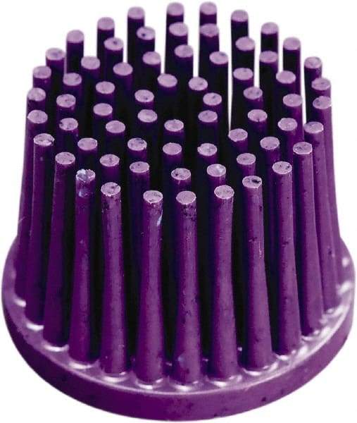 3M - 1" 36 Grit Ceramic Straight Disc Brush - Very Coarse Grade, Type R Quick Change Connector, 3/4" Trim Length, 0.37" Arbor Hole - Best Tool & Supply