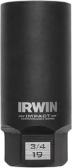 Irwin - 3/8" Drive Reverse Spiral Flute Hex Bolt Remover - 1/4" Hex, 2-1/2" OAL - Best Tool & Supply