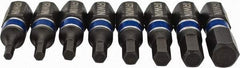 Irwin - 8 Piece, Screwdriver Insert Hex Bit Set - 5/64 to 1/4" Hex - Best Tool & Supply