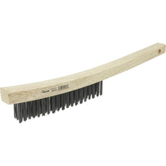 Hand Wire Scratch Brush, .012 Steel Fill, Curved Handle, 3 × 19 Rows - Best Tool & Supply