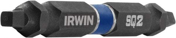 Irwin - #2 x #2" Square Size D/E Square Recess Screwdriver Bit - 1/4" Hex Drive, 2-3/8" OAL - Best Tool & Supply