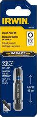 Irwin - T30 Torx Bit - 1/4" Hex Drive, 2" OAL - Best Tool & Supply