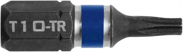 Irwin - 1/4" Drive T10 Torx Screwdriver Bit - 1" OAL, Tamper Resistant Bit - Best Tool & Supply