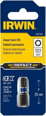 Irwin - 1/4" Drive T27 Torx Screwdriver Bit - 1" OAL, Insert Bit - Best Tool & Supply