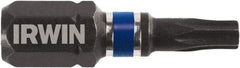 Irwin - 1/4" Drive T8 Torx Screwdriver Bit - 1" OAL, Tamper Resistant Bit - Best Tool & Supply