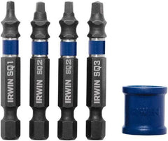 Irwin - 5 Piece, Screwdriver Power Bit Set - #1 to #3 Square Recess - Best Tool & Supply