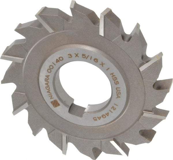 Keo - 3" Diam x 5/16" Width of Cut, 16 Teeth, High Speed Steel Side Milling Cutter - Staggered Teeth, Uncoated - Best Tool & Supply