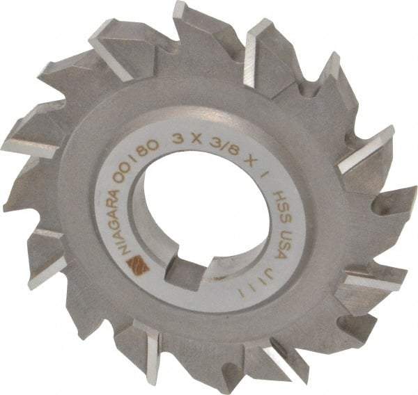 Keo - 3" Diam x 3/8" Width of Cut, 16 Teeth, High Speed Steel Side Milling Cutter - Staggered Teeth, Uncoated - Best Tool & Supply