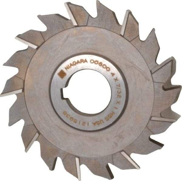 Keo - 4" Diam x 7/32" Width of Cut, 18 Teeth, High Speed Steel Side Milling Cutter - Staggered Teeth, Uncoated - Best Tool & Supply