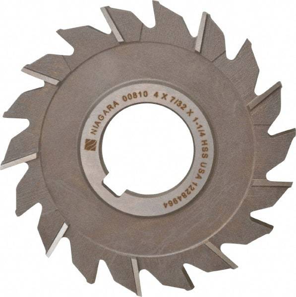 Keo - 4" Diam x 7/32" Width of Cut, 18 Teeth, High Speed Steel Side Milling Cutter - Staggered Teeth, Uncoated - Best Tool & Supply