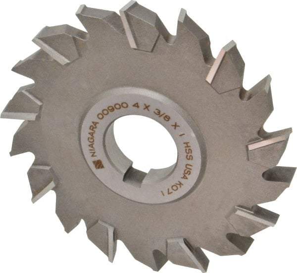 Keo - 4" Diam x 3/8" Width of Cut, 18 Teeth, High Speed Steel Side Milling Cutter - Staggered Teeth, Uncoated - Best Tool & Supply