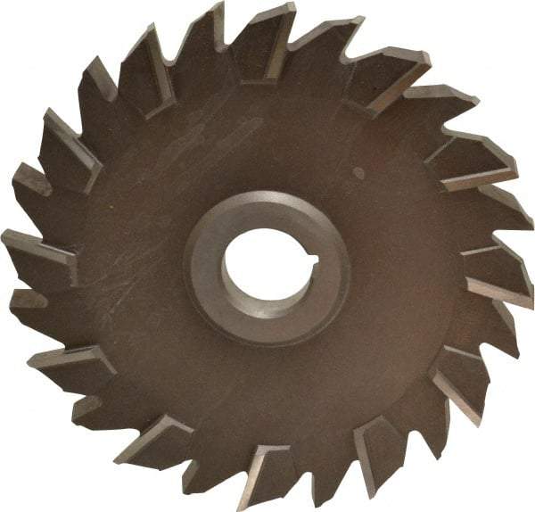 Keo - 6" Diam x 1/2" Width of Cut, 24 Teeth, High Speed Steel Side Milling Cutter - Staggered Teeth, Uncoated - Best Tool & Supply