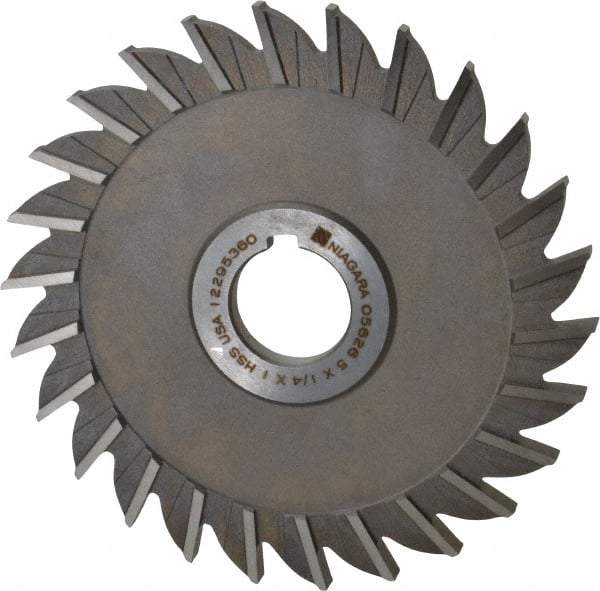 Keo - 5" Diam x 1/4" Width of Cut, 26 Teeth, High Speed Steel Side Milling Cutter - Straight Teeth, Uncoated - Best Tool & Supply