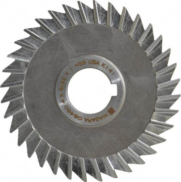 Keo - 4" Blade Diam x 5/32" Blade Thickness, 1" Hole, 36 Teeth, High Speed Steel Side Chip Saw - Straight Tooth, Arbor Connection, Right Hand Cut, Uncoated, with Keyway - Best Tool & Supply