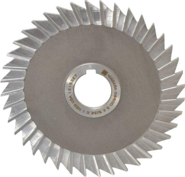 Keo - 5" Blade Diam x 5/32" Blade Thickness, 1" Hole, 40 Teeth, High Speed Steel Side Chip Saw - Straight Tooth, Arbor Connection, Right Hand Cut, Uncoated, with Keyway - Best Tool & Supply