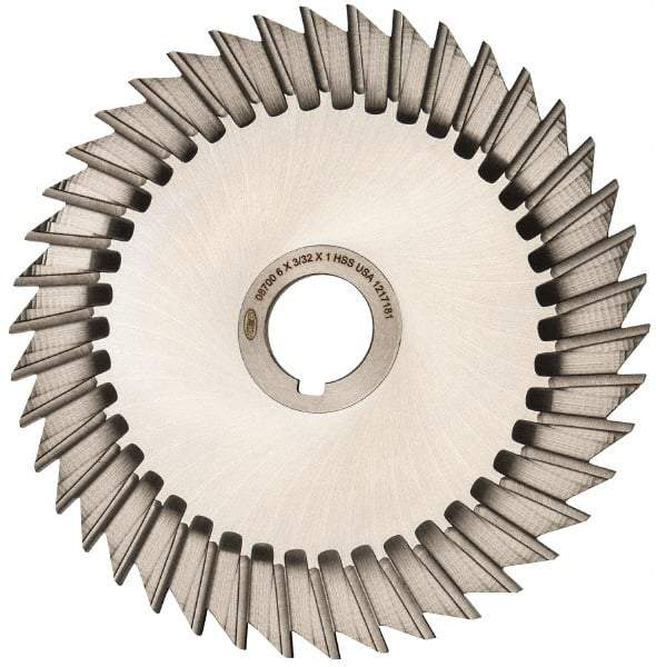 Keo - 6" Blade Diam x 3/32" Blade Thickness, 1" Hole, 42 Teeth, High Speed Steel Side Chip Saw - Straight Tooth, Arbor Connection, Right Hand Cut, Uncoated, with Keyway - Best Tool & Supply