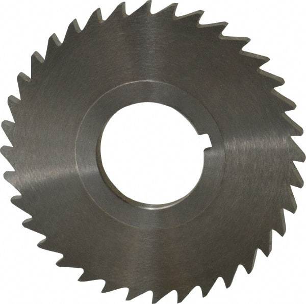 Keo - 2-1/2" Diam x 1/8" Blade Thickness x 7/8" Arbor Hole Diam, 36 Tooth Slitting and Slotting Saw - Arbor Connection, Right Hand, Uncoated, High Speed Steel, 10° Rake, Concave Ground - Best Tool & Supply