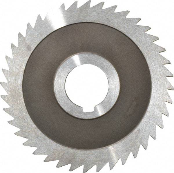 Keo - 4" Diam x 1/8" Blade Thickness x 1" Arbor Hole Diam, 40 Tooth Slitting and Slotting Saw - Arbor Connection, Right Hand, Uncoated, High Speed Steel, Concave Ground, Contains Keyway - Best Tool & Supply