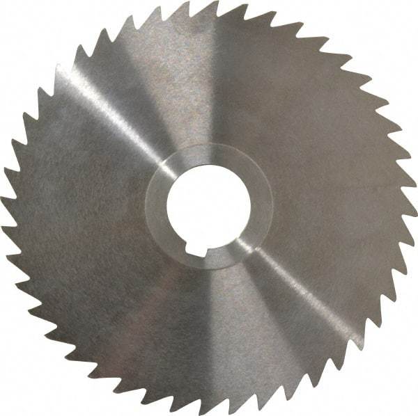 Keo - 5" Diam x 1/16" Blade Thickness x 1" Arbor Hole Diam, 44 Tooth Slitting and Slotting Saw - Arbor Connection, Right Hand, Uncoated, High Speed Steel, Concave Ground, Contains Keyway - Best Tool & Supply