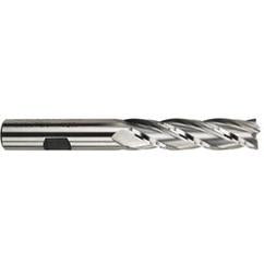 3/4 Dia. x 5-1/4 Overall Length 4-Flute Square End High Speed Steel SE End Mill-Round Shank-Center Cutting -TiN - Best Tool & Supply