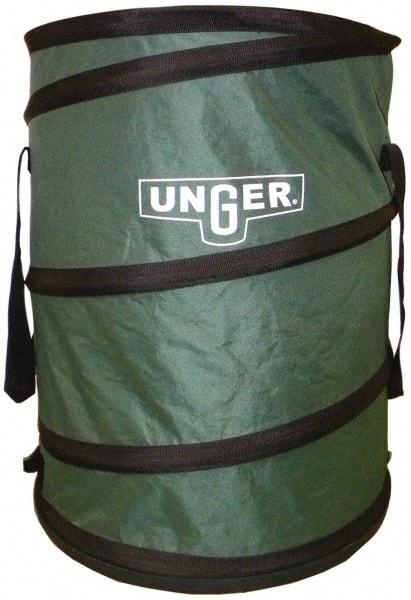 Unger - 40 Gal Green Round Trash Can - Canvas with Plastic Bottom, 27" High - Best Tool & Supply