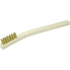 Small Hand Wire Scratch Brush, Brass Fill, Wood Block, 3 × 7 Rows - Best Tool & Supply