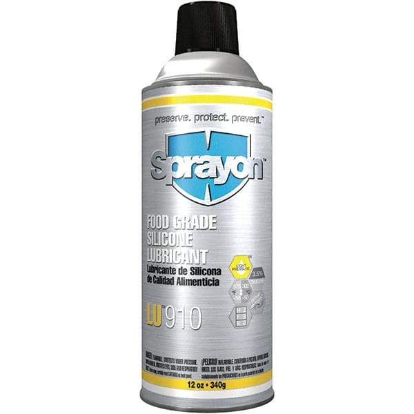 Sprayon - 12 oz Aerosol Silicone Lubricant - Clear, -58°F to 575°F, Food Grade - Best Tool & Supply