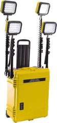 Pelican Products, Inc. - 12 Volt, 93 Watt, Electric, LED Portable Floor Work Light - 13.78" Cord, 4 Heads, 12,000 Lumens, Polypropylene, 24.83" Long x 19.57" Wide x 11.93" High - Best Tool & Supply