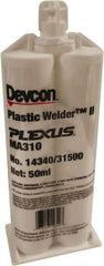 Plexus - 25 mL Cartridge Two Part Adhesive - 3 to 6 min Working Time, 3,000 to 3,600 psi Shear Strength, Series MA 300 - Best Tool & Supply