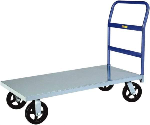 Little Giant - 2,400 Lb Capacity Steel Platform Truck - Steel Deck, 36" OAW, 72" Platform Length x 11" Platform Height, Mold-On Rubber Casters - Best Tool & Supply