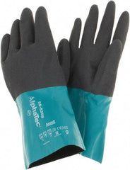 Ansell - Size 9, 12" Long, 13 mil Thick, Chemical Resistant Gloves - Green/Gray - Best Tool & Supply