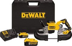 DeWALT - 20 Volt, 490 SFPM Cordless Portable Bandsaw - 5" (Round) & 5 x 5" (Rectangle) Cutting Capacity, Lithium-Ion Battery Included - Best Tool & Supply